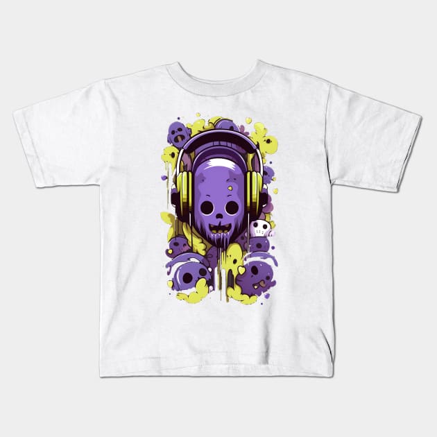 horror and cute eyes fantastic and gotic graphic design ironpalette Kids T-Shirt by ironpalette